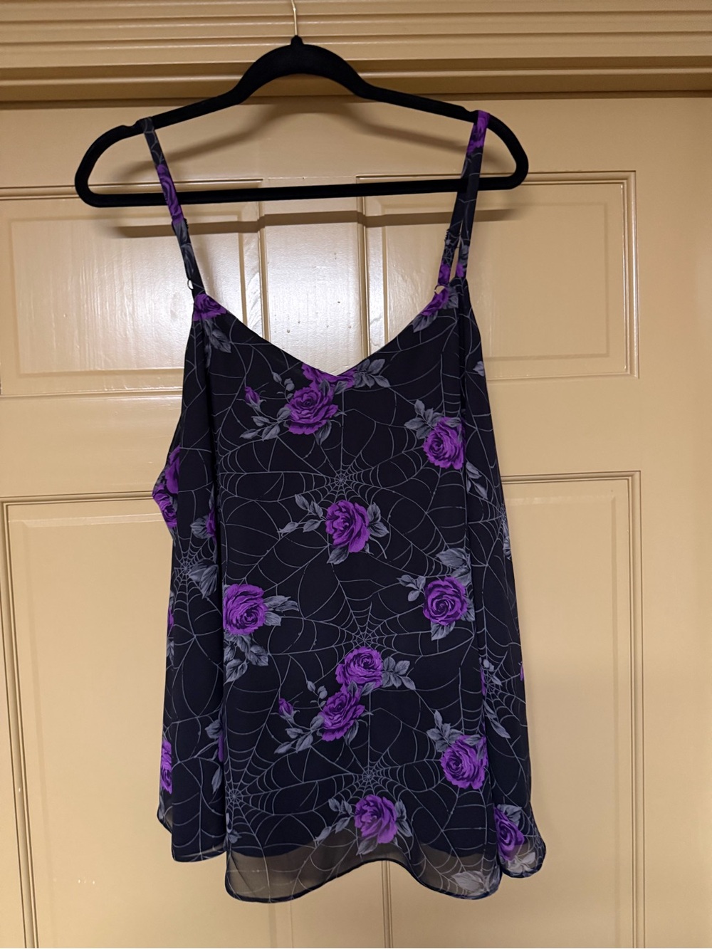 Torrid Sophie Spiderweb Purple Rose Swing Cami Size 2